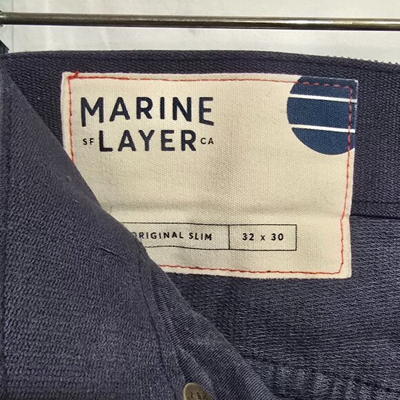 Marine Layer Original Slim Corduroy Pant - Blue - Sz 32x30* - Picture 2 of 5